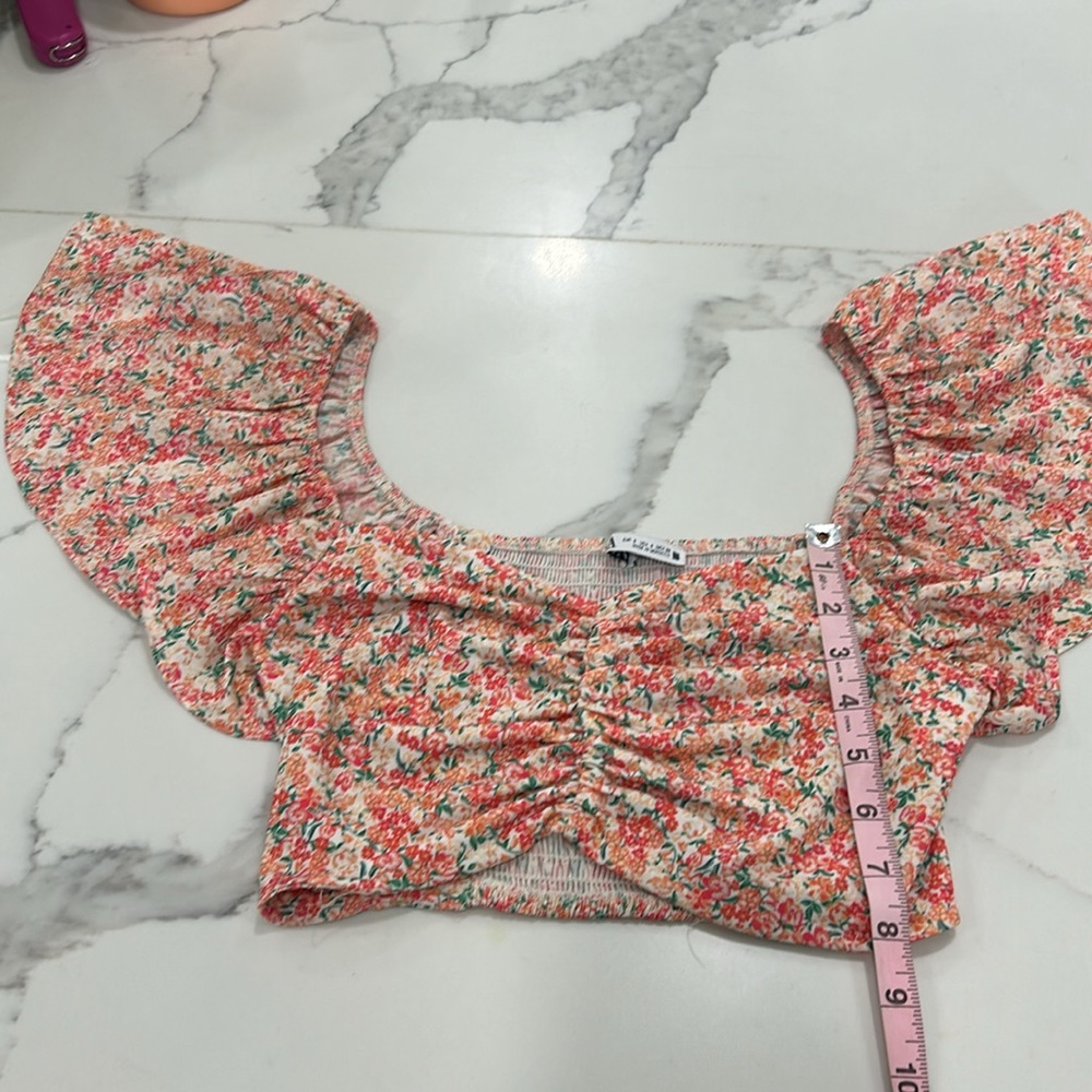 Zara Cinched‎ Floral Crop Top. Size S( 256) - Picture 10 of 10